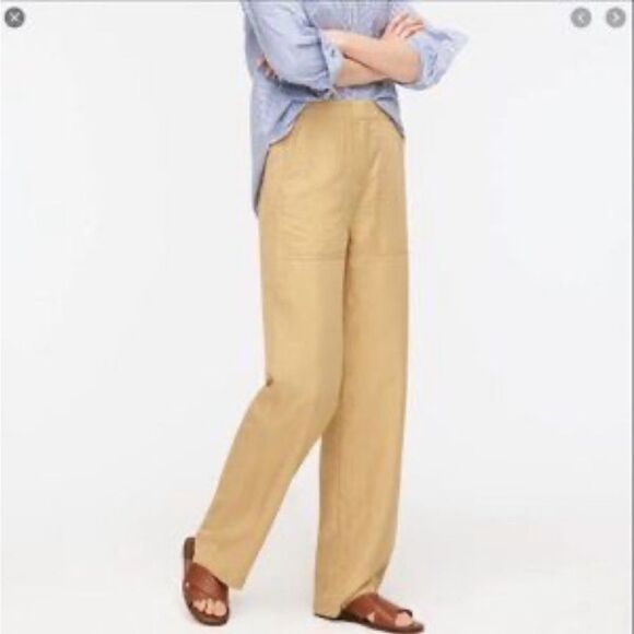 J. Crew Straight-leg High Rise WPant with Surplus Pockets in Khaki Tan Beige 4 - Picture 1 of 16